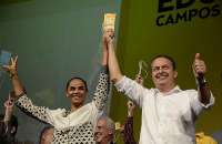 Eduardo Campos e sua candidata a vice Marina Silva