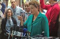 Dilma Rousseff em entrevista coletiva em Osasco
