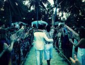 Leandra Leal celebra casamento de ex-BBB Aslan com companheiro em Alagoas