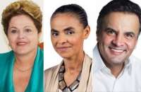 Dilma Rousseff (PT), Marina Silva (PSB) e Aécio Neves (PSDB)