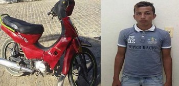 Jaelson Barbosa Pinheiro, 18 anos, preso com motocicleta roubada