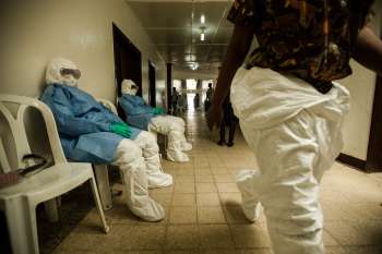 Clínica de tratamento contra o Ebola em Monróvia, capital da Libéria (África Ocidental)