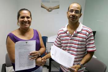 Maria José da Silva e Marcos Rodrigues dos Santos conciliaram quanto à pensão alimentícia.