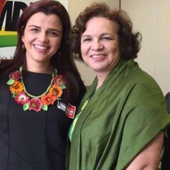 Juliana Almeida e Fátima Pelaes, presidente nacional do PMDB Mulher