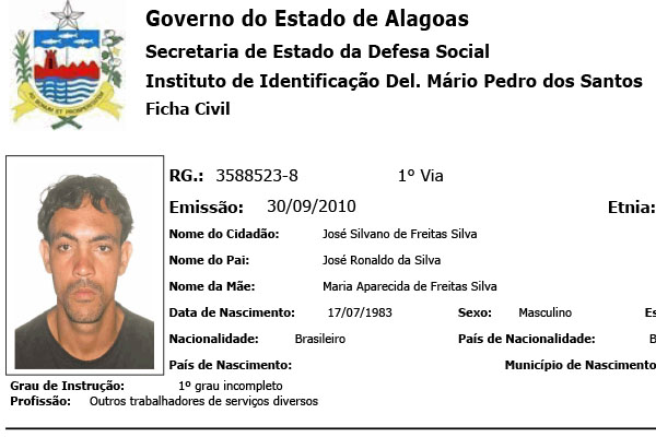 José Silvano deu nome falso ao ser preso, mas acabou sendo identificado na Central 