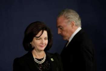 Presidente Michel Temer durante posse da procuradora-geral da República, Raquel Dodge, em Brasília 