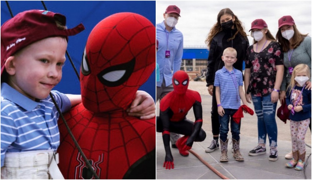 Tom Holland leva menino que salvou irmã de ataque de cachorro para conhecer set de ‘Homem-aranha: Sem Volta para Casa’