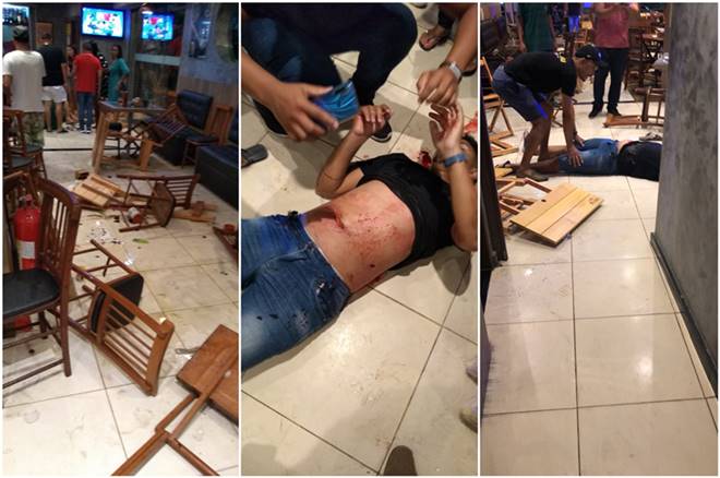 Policial Militar e artista são baleados durante briga generalizada em bar
